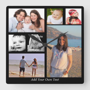 Foto Collage personaliseerde een van de soorten Vierkante Klok