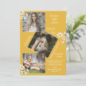 Foto Collage Persoonlijk 4 Afbeeldingen Gold Aankondiging (Staand voorkant)