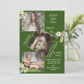 Foto Collage Persoonlijk 4 Afbeeldingen Groen Aankondiging (Staand voorkant)