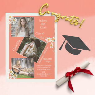 Foto Collage Persoonlijk 4 Afbeeldingen Sinaasappe Aankondiging