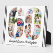 Foto Collage Persoonlijk Aantal 60 Geboortedag Fotoplaat (Zijkant)