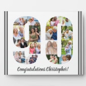 Foto Collage Persoonlijk Aantal 90 Geboortedag Fotoplaat (Voorkant)