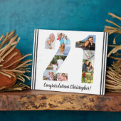 Foto Collage Persoonlijk nummer 21 Birthday Fotoplaat (Zijkant)