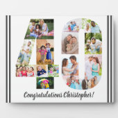 Foto Collage Persoonlijk nummer 40 Geboortedag Fotoplaat (Voorkant)