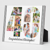 Foto Collage Persoonlijk nummer 40 Geboortedag Fotoplaat (Zijkant)