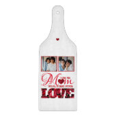 Foto Collage Rood Hart Floral Modern Moederdag Snijplank (Voorkant)