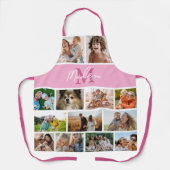 Foto Collage Roze Monogram Schort (Voorkant)