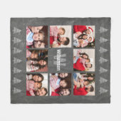 Foto: Collage Rustic Monogram Chalkboard Kerstmis Fleece Deken (Voorkant (Horizontaal))