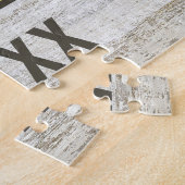 Foto: Collage Rustic Wood Grain Aangepaste serie P Legpuzzel (Zijkant)