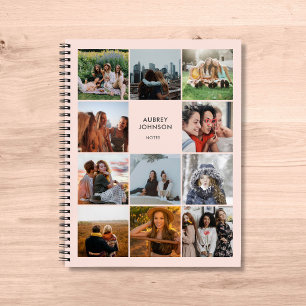 Foto Collage School Eenvoudig Modern Roze Notitieb Notitieboek