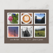 Foto Collage slaat de datum op Aankondigingskaart (Voorkant)