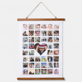 Foto collage, speciaal aangepast voor hart hangend wandkleed