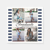 Foto-Collage Stripes Graduparty Servet (Voorkant)