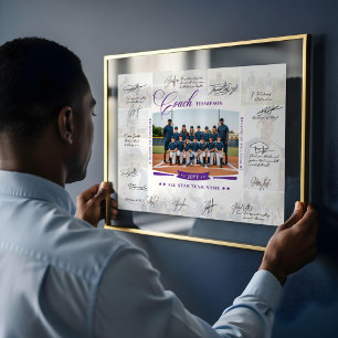 Foto Collage Team Handtekening Coach Waardering Poster