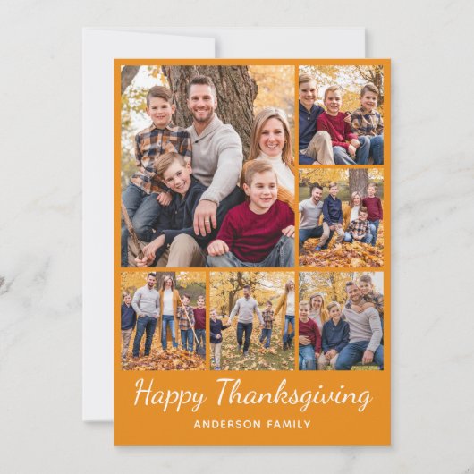 Foto Collage Thanksgiving Vakantie Kaart (Voorkant)