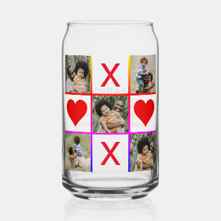 Foto Collage Tic Tac Toe Hugs Kisses Fathers Day Blikvorm Glas
