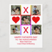Foto Collage Tic Tac Toe Hugs Kisses Fathers Day Briefkaart (Voorkant)