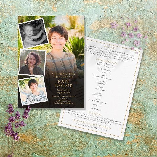 Foto-collage uitvaart herdenkingsdienst programma