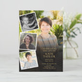 Foto-collage uitvaart rouwkaart programmaboek kaart (Staand voorkant)