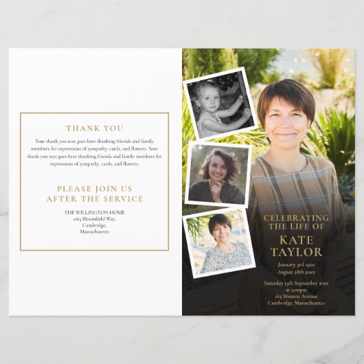 Foto-collage uitvaartprogramma (Voorkant)
