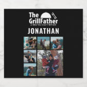 Foto Collage Vaderdag The Grillfather BBQ Bier Etiket (Enkel label)