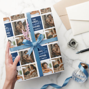Foto-collage van de Beste Broer ter Wereld Cadeaupapier