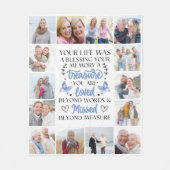 Foto Collage Vlinder Memorial Quote Fleece Deken (Voorkant)