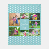 Foto Collage voor Best Grandma Ever Sky Blue Fleece Deken (Voorkant)