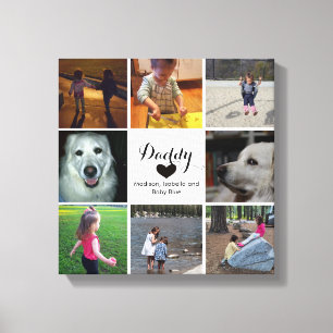 Foto Collage voor papa, opa, Vaderdag Gift Canvas Afdruk