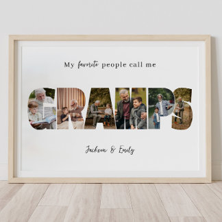Foto Collage voor Vaderdag voor Opa Poster