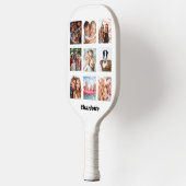 Foto collage vrienden naam wit pickleball paddle (Links)