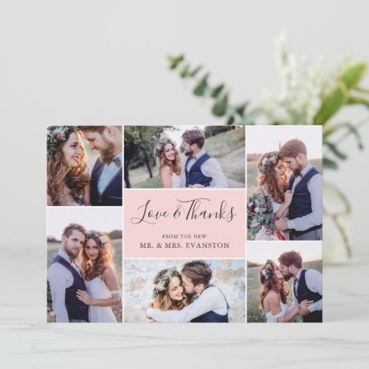 Foto Collage Weddenschap Hartelijk dank voor uw pl Bedankkaart (Staand voorkant)