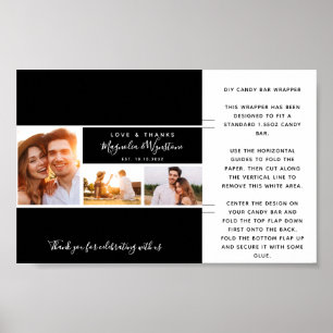 Foto Collage Wedding Favor Snoep Bar Wrapper Poster
