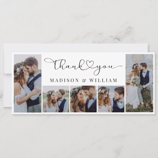 Foto Collage Wedding Hartelijk dank Aankondiging (Voorkant)