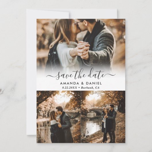 Foto Collage Wedding Save the Date Kaarten (Voorkant)