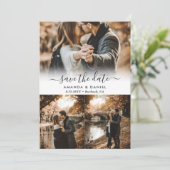 Foto Collage Wedding Save the Date Kaarten (Staand voorkant)