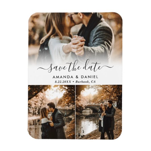 Foto Collage Wedding Save the Date Magneet (Verticaal)