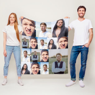 Foto Collage zette je gezicht op een Fleece Deken