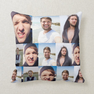 Foto Collage zette je gezicht op een Kussen