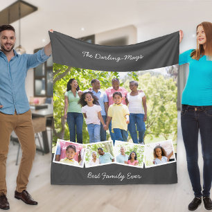 Foto Collage Zigzag Foto Strook Beste Familie Ooit Fleece Deken