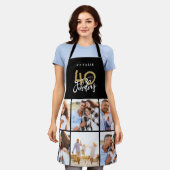 Foto collage zwart en goud 40e verjaardag moderne schort (Gedragen)