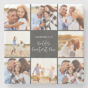 Foto collage zwarte meisjes moderne moederdag stenen onderzetter