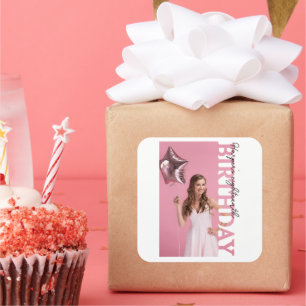 Foto college feest cadeau 18e verjaardag vierkante sticker