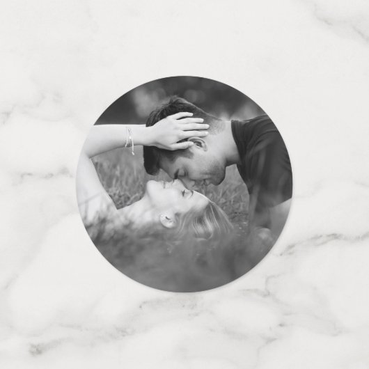 Foto confetti bruiloft marine en gouden tafel deco (Kleine voorkant)