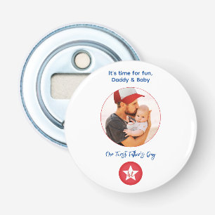 Foto Cool Moderne Typografie Eerste Vaderdag Button Flesopener