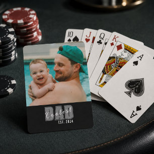 Foto Coolste Papa Opgericht Aangepast Jaar - Cadea Pokerkaarten