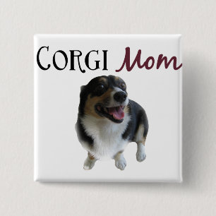 Foto Corgi mam Vierkante Button 5,1 Cm