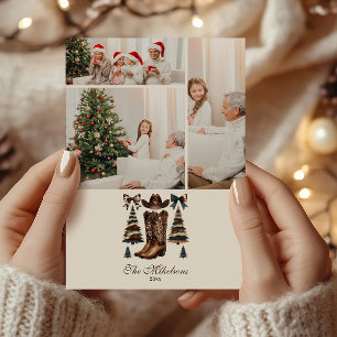 Foto Cowgirl Westerse Boog Kerstmis Feestdagenkaart