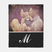 Foto Creëer Uw Eigen Monogram Initiaal Aangepast Fleece Deken (Voorkant)
