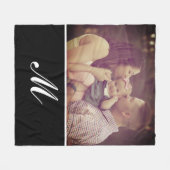 Foto Creëer Uw Eigen Monogram Initiaal Aangepast Fleece Deken (Voorkant (Horizontaal))